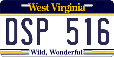 WV license plate DSP516