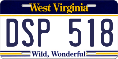WV license plate DSP518