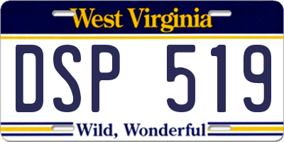 WV license plate DSP519