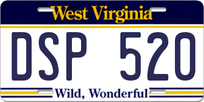 WV license plate DSP520