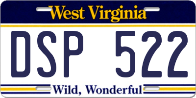 WV license plate DSP522