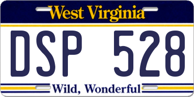 WV license plate DSP528