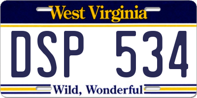 WV license plate DSP534