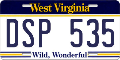 WV license plate DSP535