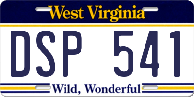WV license plate DSP541