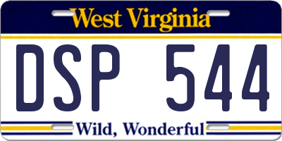 WV license plate DSP544