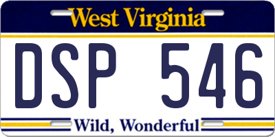 WV license plate DSP546