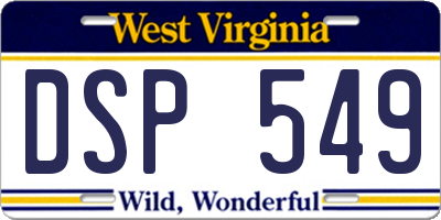 WV license plate DSP549