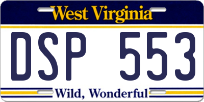 WV license plate DSP553