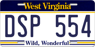 WV license plate DSP554