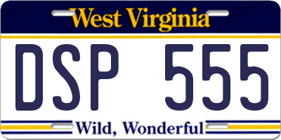 WV license plate DSP555