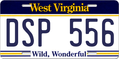 WV license plate DSP556