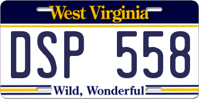 WV license plate DSP558