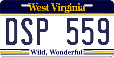 WV license plate DSP559