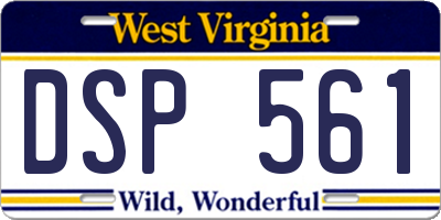 WV license plate DSP561