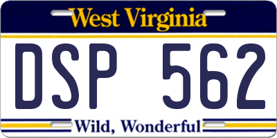 WV license plate DSP562