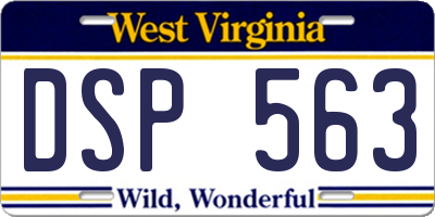 WV license plate DSP563