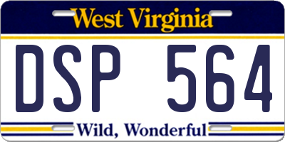WV license plate DSP564