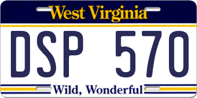 WV license plate DSP570