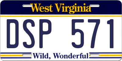 WV license plate DSP571