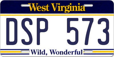 WV license plate DSP573