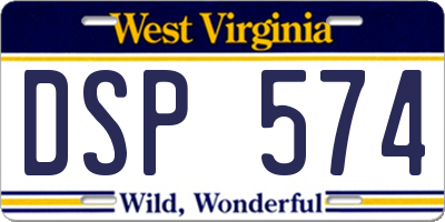 WV license plate DSP574
