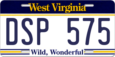 WV license plate DSP575