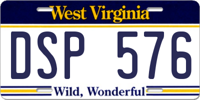 WV license plate DSP576
