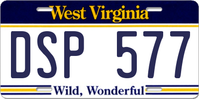 WV license plate DSP577