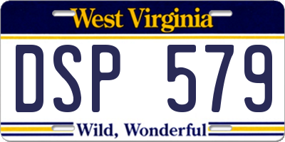 WV license plate DSP579