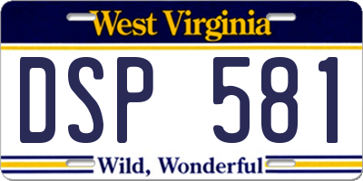 WV license plate DSP581