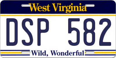 WV license plate DSP582