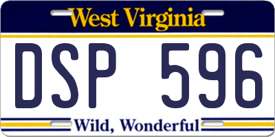 WV license plate DSP596