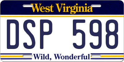 WV license plate DSP598