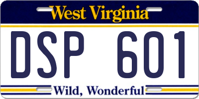 WV license plate DSP601