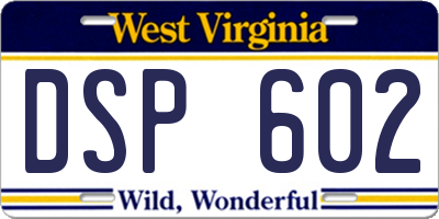 WV license plate DSP602