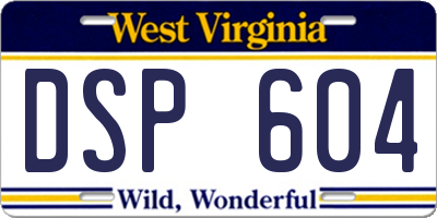 WV license plate DSP604