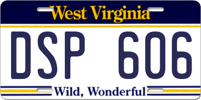 WV license plate DSP606