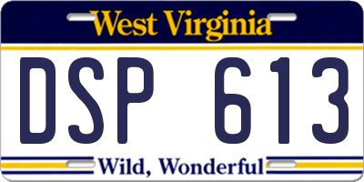 WV license plate DSP613