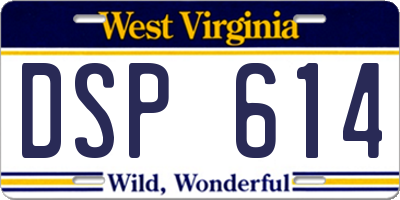 WV license plate DSP614