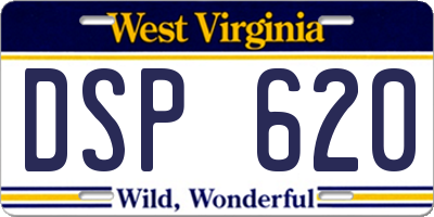 WV license plate DSP620