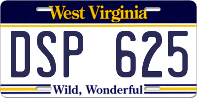 WV license plate DSP625