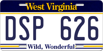 WV license plate DSP626