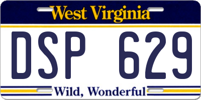 WV license plate DSP629