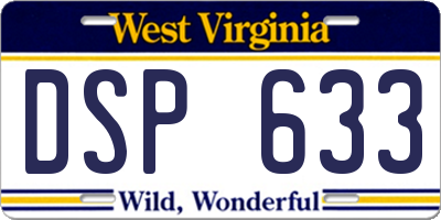 WV license plate DSP633