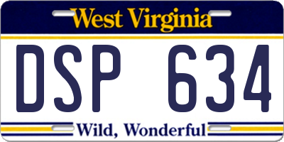 WV license plate DSP634