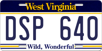 WV license plate DSP640