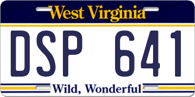 WV license plate DSP641