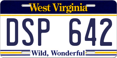 WV license plate DSP642