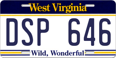 WV license plate DSP646